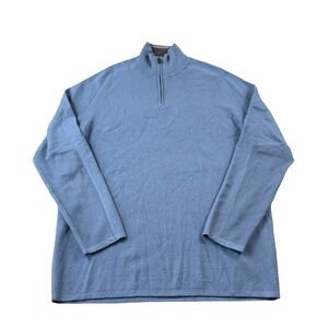 Mack Weldon Blue Tech Merino Half Zip Mens Pullover Sweater Size L